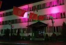 Zgrada Opštine Rožaje u boji crnogorske zastave